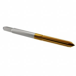 CLEVELAND Spiral Point Tap: #8-32, UNC, 2 Flutes, Plug, 2B, High Speed Steel, TiN Finish C55304