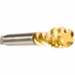 EMUGE 1/4-18 NPS, 45&deg; Helix, 5 Flutes, TiN Finish, Cobalt, Spiral Flute Pipe Tap C0513700.5859