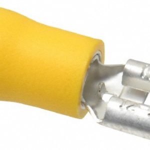 IDEAL Wire Disconnect: Female, Yellow, Vinyl, 12-10 AWG, 1/4" Tab Width 83-9601