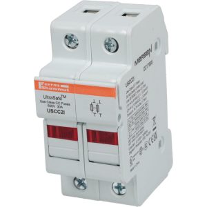 FERRAZ SHAWMUT 2 Pole, 600 VAC/VDC, 30 Amp, DIN Rail Mount Fuse Holder USCC2I