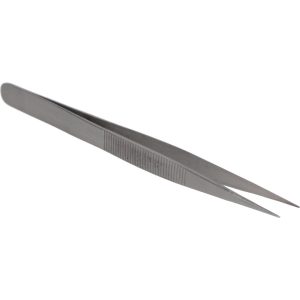 VALUE COLLECTION Diamond Tweezer: Stainless Steel, Fine Point Tip, 5-11/16" OAL 10104-SS