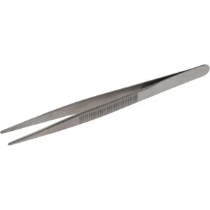 VALUE COLLECTION Diamond Tweezer: Stainless Steel, Broad Point Tip, 5-11/16" OAL 10105-SS