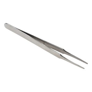 VALUE COLLECTION Precision Tweezer: 2A-SS, Stainless Steel, Flat Tip with Tapered Edge, Round Tip, 4-3/4" OAL 10402A-SS