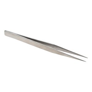 VALUE COLLECTION Assembly Tweezer: Stainless Steel, Thin, Fine & Light Point Tip, 4-1/4" OAL 11031-SS