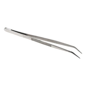 VALUE COLLECTION Assembly Tweezer: Stainless Steel, Bent Tip, 6-1/4" OAL 11033-SS