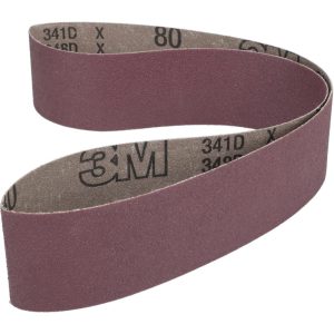 3M Abrasive Belt: 2" Wide, 36" Long, 80 Grit, Aluminum Oxide 7010307957