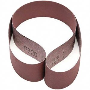 3M Abrasive Belt: 2" Wide, 48" Long, 320 Grit, Aluminum Oxide 7010326172