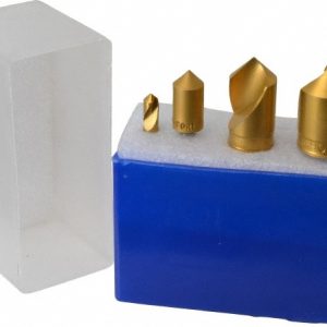 M.A. FORD Countersink Set: 4 Pc, 1/4 to 1" Head Dia, 1 Flute, 90 &deg; Included Angle 64T100003