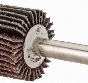 CGW ABRASIVES Mounted Flap Wheel: 1" Dia, 1" Face Width, 40 Grit, Aluminum Oxide 39907