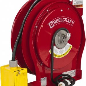 REELCRAFT Cord & Cable Reel: 12 AWG, 50' Long, Duplex Outlet Box with GFCI End L 5550 123 7