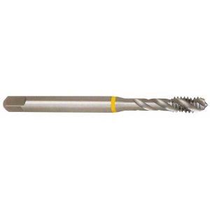 EMUGE Spiral Flute Tap: 1/4-20 UNC, 3 Flutes, Modified Bottoming, 2B Class of Fit, Cobalt, Bright/Uncoated BU501000.5009