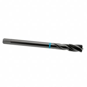 EMUGE Spiral Flute Tap: 1/2-13 UNC, 3 Flutes, Modified Bottoming, 2B Class of Fit, Cobalt, Oxide Coated CU503200.5013