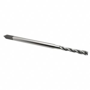 EMUGE Spiral Flute Tap: #8-32 UNC, 3 Flutes, Bottoming, 2B Class of Fit, Cobalt, Bright/Uncoated BU513500.5006