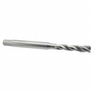 EMUGE Spiral Flute Tap: 3/8-16 UNC, 3 Flutes, Bottoming, 2B Class of Fit, Cobalt, Bright/Uncoated BU513500.5011