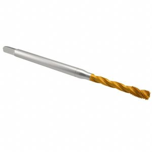 EMUGE Spiral Flute Tap: #6-32 UNC, 3 Flutes, Bottoming, 2B Class of Fit, Cobalt, TIN Coated BU513700.5005