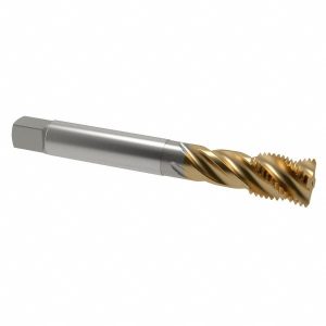 EMUGE Spiral Flute Tap: 3/4-10 UNC, 4 Flutes, Bottoming, 2B Class of Fit, Cobalt, TIN Coated CU513700.5016