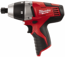 MILWAUKEE TOOL Cordless Screwdriver: 12V, 60 in/lb 2455-20