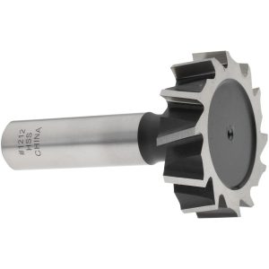 VALUE COLLECTION Woodruff Keyseat Cutter: 1.5" Cut Dia, 0.375" Cut Width, 1/2" Shank Dia, Staggered Tooth M106313203