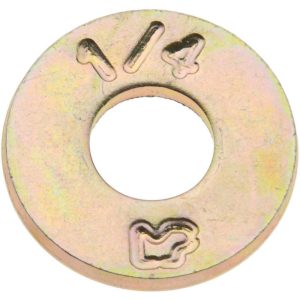 FASTENERS 1/4" Screw USS Flat Washer: Alloy Steel, Zinc Yellow Dichromate Finish 02995132