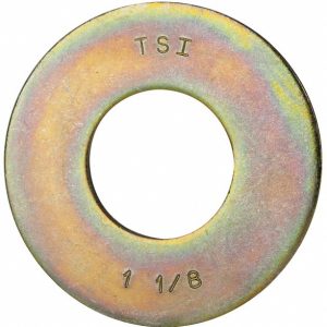 FASTENERS 1-1/8" Screw USS Flat Washer: Grade 8 Alloy Steel, Yellow Zinc Dichromate 02995231