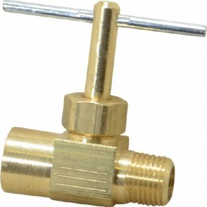 PARKER Needle Valve: Straight, 1/8" Pipe, Female x Female End, Brass Body NV108P-2