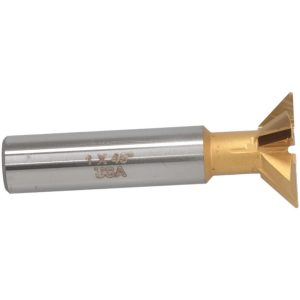 VALUE COLLECTION Dovetail Cutter: 45 &deg;, 1" Cut Dia, 5/16" Cut Width, Carbide Tipped CTDT1000-45-TIN