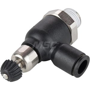 LEGRIS Air Flow Control Valve: Compact Meter Out Flow Control, Tube x BSPT, 12mm Tube OD 7065 12 21