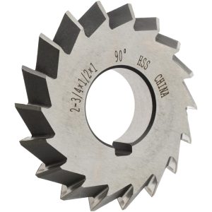 VALUE COLLECTION Double Angle Milling Cutter: 90 &deg;, 2-3/4" Cut Dia, 1/2" Cut Width, 1" Arbor Hole, High Speed Steel 328-6211