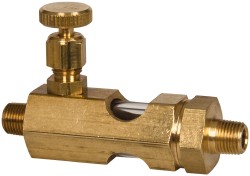 LDI INDUSTRIES 1/8 Outlet Thread, 1/8 Inlet Thread, Brass, Straight Valve, Oil Reservoir Needle Valve N102-01