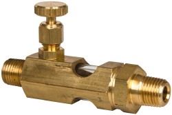LDI INDUSTRIES 1/4 Outlet Thread, 1/4 Inlet Thread, Brass, Straight Valve, Oil Reservoir Needle Valve N102-02