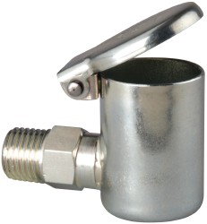 GITS 1/4-18 Thread, Steel, Zinc Plated, Threaded One Piece, Elbow Oil Hole Cover 00804