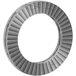 NORD-LOCK Wedge Lock Washer: 0.778" OD, 0.538" ID, Stainless Steel, 316L, Uncoated 10090059