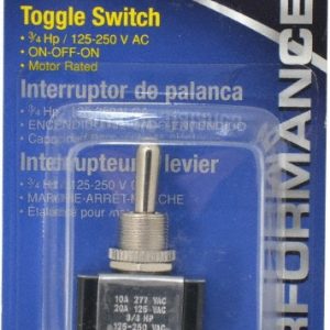 GARDNER BENDER 3 Position, 12 Volt, 15 Amp, 1/2 Hole Diam, Metal Toggle Switch 41710