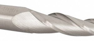 SGS Tapered End Mill: 3 deg Angle per Side, 1/4" Small Dia, 2" LOC, 3 Flute, Solid Carbide, Square End 32335