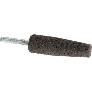 NORTON Mounted Point: 2-1/2" Thick, 1/4" Shank Dia, A1, 24 Grit, Very Coarse 61463616457