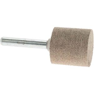 NORTON Mounted Point: 1" Thick, 1/4" Shank Dia, W220, 80 Grit, Medium 61463622646