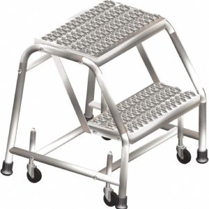 BALLYMORE Aluminum Rolling Ladder: 2 Step A2S