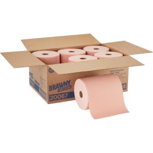 BRAWNY PROFESSIONAL D400 Disposable Shop Towel Refills For 59465" Dispenser, Orange 20067