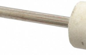 DIVINE BROTHERS Mounted Polishing Bob: Cylinder Shape, 1/2" Max Dia, 1/8" Shank Dia, Wool Felt B5-H