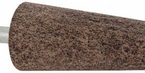 CRATEX Mounted Point: 2-3/4" Thick, 1/4" Shank Dia, A3, 36 Grit, Very Coarse A3A36CXI 1/4