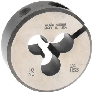 MADE IN USA DIES Round Die: #10-24, 1" OD, High Speed Steel 03692308