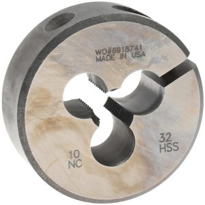 MADE IN USA DIES Round Die: #10-32, 1" OD, High Speed Steel 03692332
