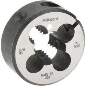 MADE IN USA DIES Round Die: 3/8-16, 3/8" OD, High Speed Steel 03693157