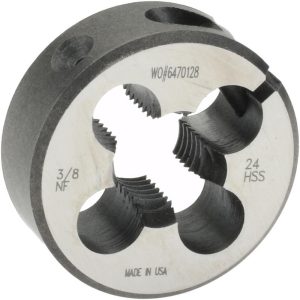 MADE IN USA DIES Round Die: 3/8-24, 3/8" OD, High Speed Steel 03693181