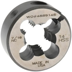 MADE IN USA DIES Round Die: 7/16-14, 1" OD, High Speed Steel 03693215