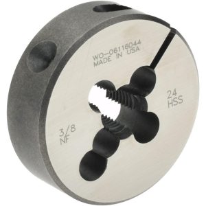 MADE IN USA DIES Round Die: 3/8-24, High Speed Steel 03694189