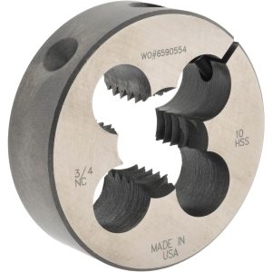 MADE IN USA DIES Round Die: 3/4-10, 2" OD, High Speed Steel 03695517