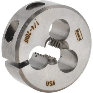 IRWIN HANSON Round Die: 1/4-28, 1" OD, Carbon Steel 3823