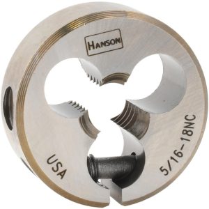 IRWIN HANSON Round Die: 5/16-18, 1" OD, Carbon Steel 3827