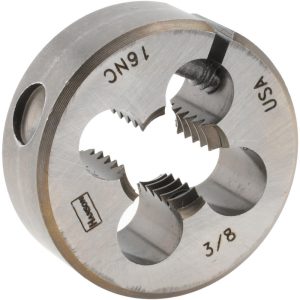 IRWIN HANSON Round Die: 3/8-16, 1" OD, Carbon Steel 3834
